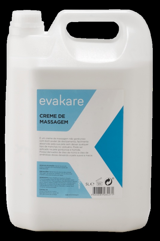 Creme de Massagem 5 Litros Neutro Evakare